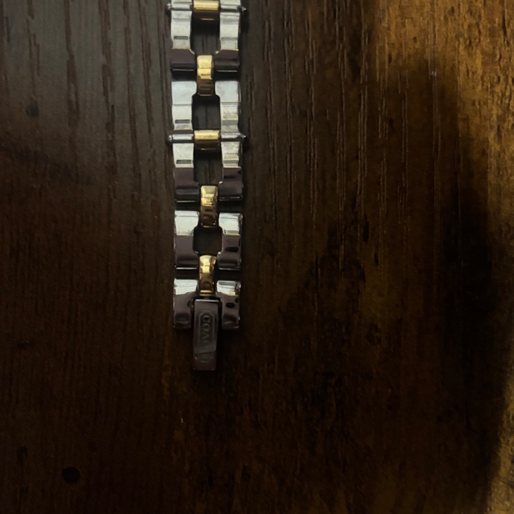 Coach Two-Tone Rectangular Face Bracelet Watch - … - image 3